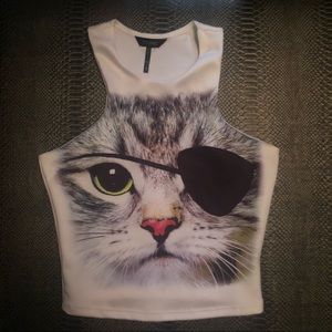 nollie cat pirate cropped halter top